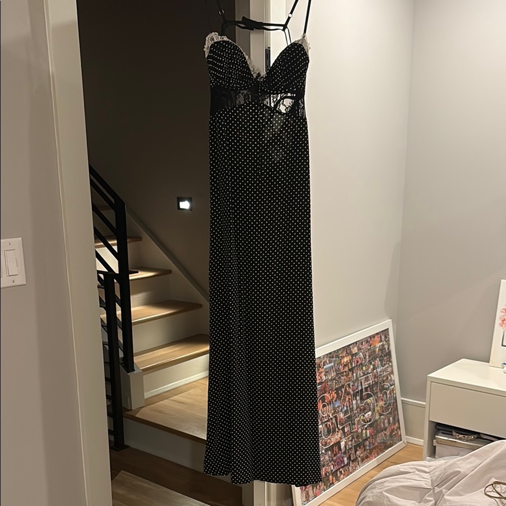 Black Polka Dot Maxi Dress